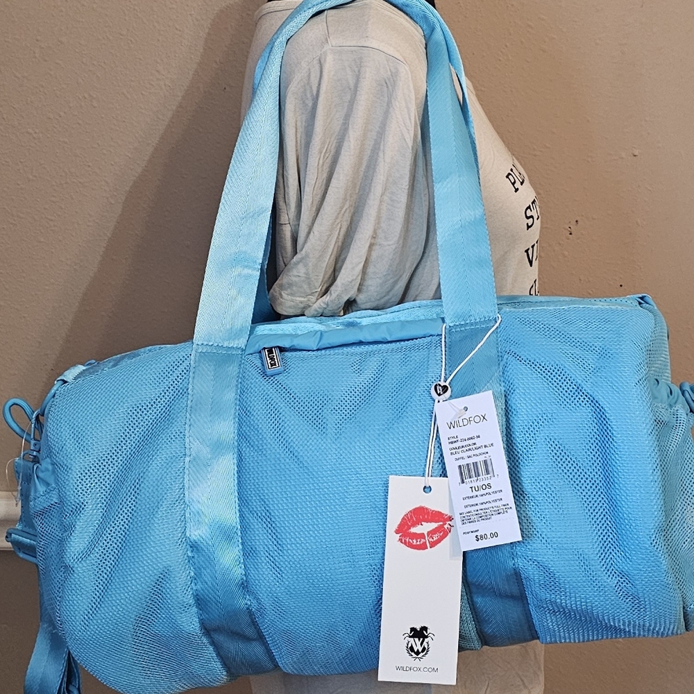 NWT Wildfox Light Blue Duffle Bag